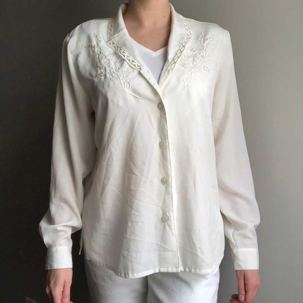 VINTAGE 80's Long Sleeve Blouse - image 8