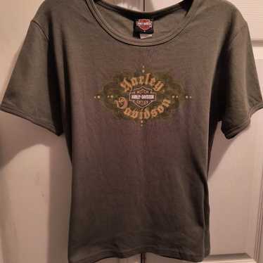 Harley Davidson women's Green vintage Graphics sh… - image 1