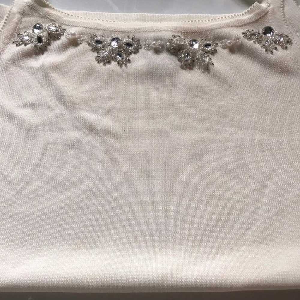 EUC Vintage Beautiful Off White, Hand Beaded arou… - image 1