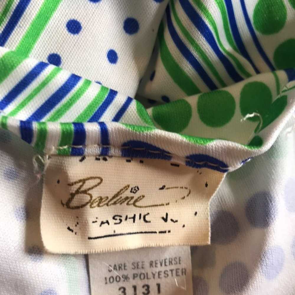 Vintage Beeline Fashion 60s Mod Union Label Green… - image 10