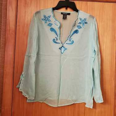 Rampage vintage sheer tunic top
Aqua - image 1