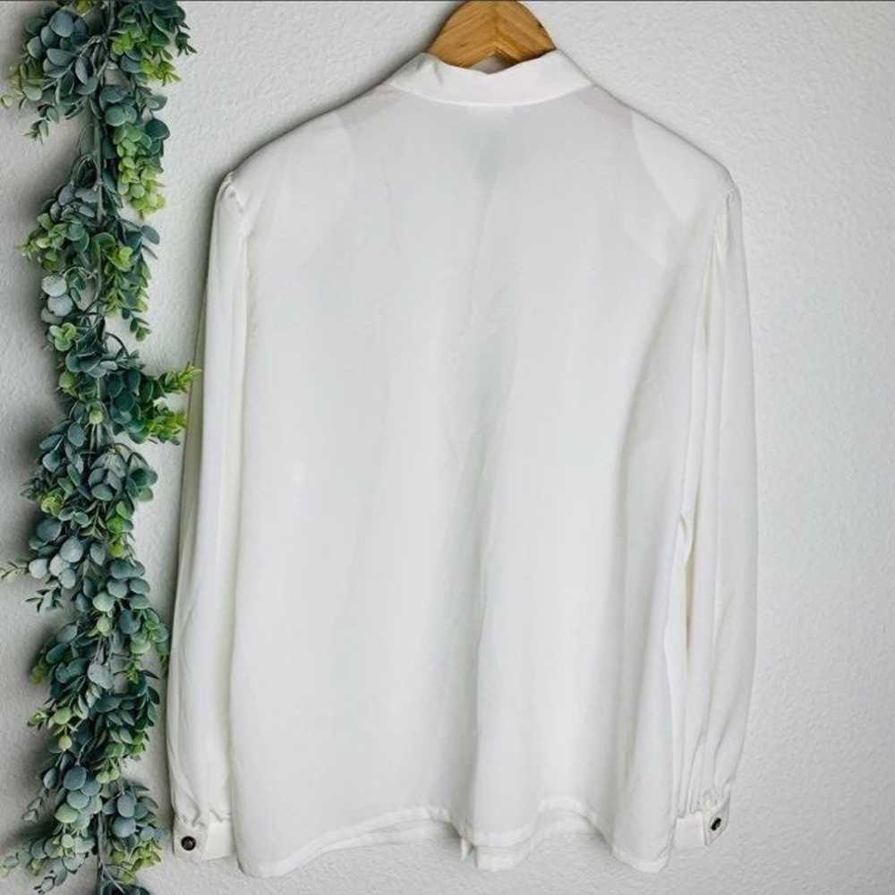 Vintage Koret L Embroidered white blouse - image 7