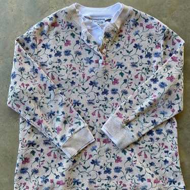 Vintage Cottagecore Double Collard Floral Shirt - image 1