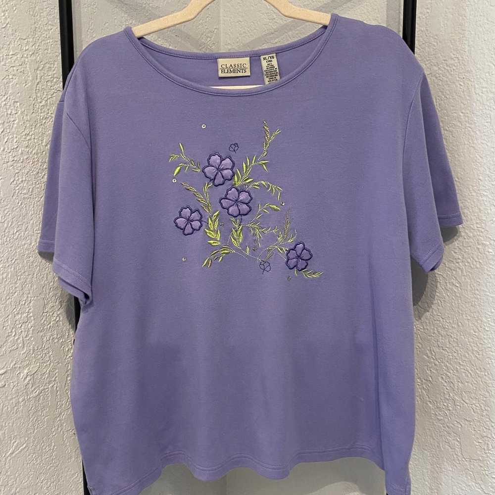 Purple flower shirt - image 1