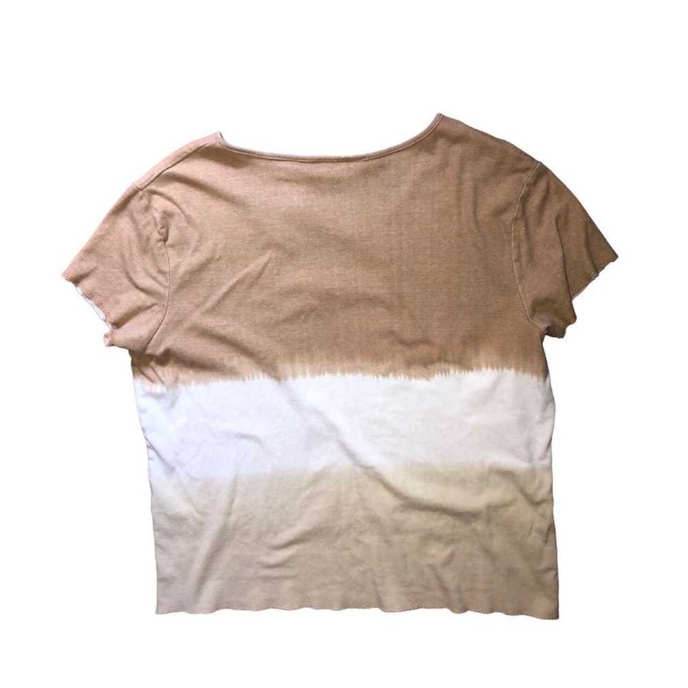 y2k camel brown ombre floral embroidered tee - image 2