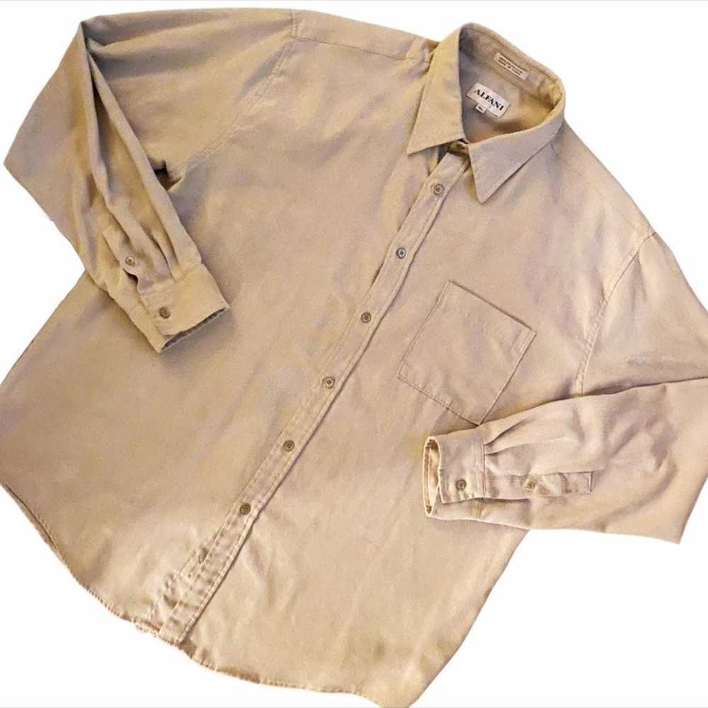 Vintage Alfani Taupe Button Down - image 1