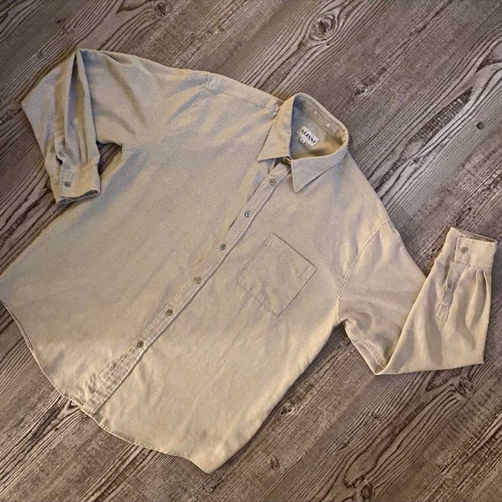 Vintage Alfani Taupe Button Down - image 2