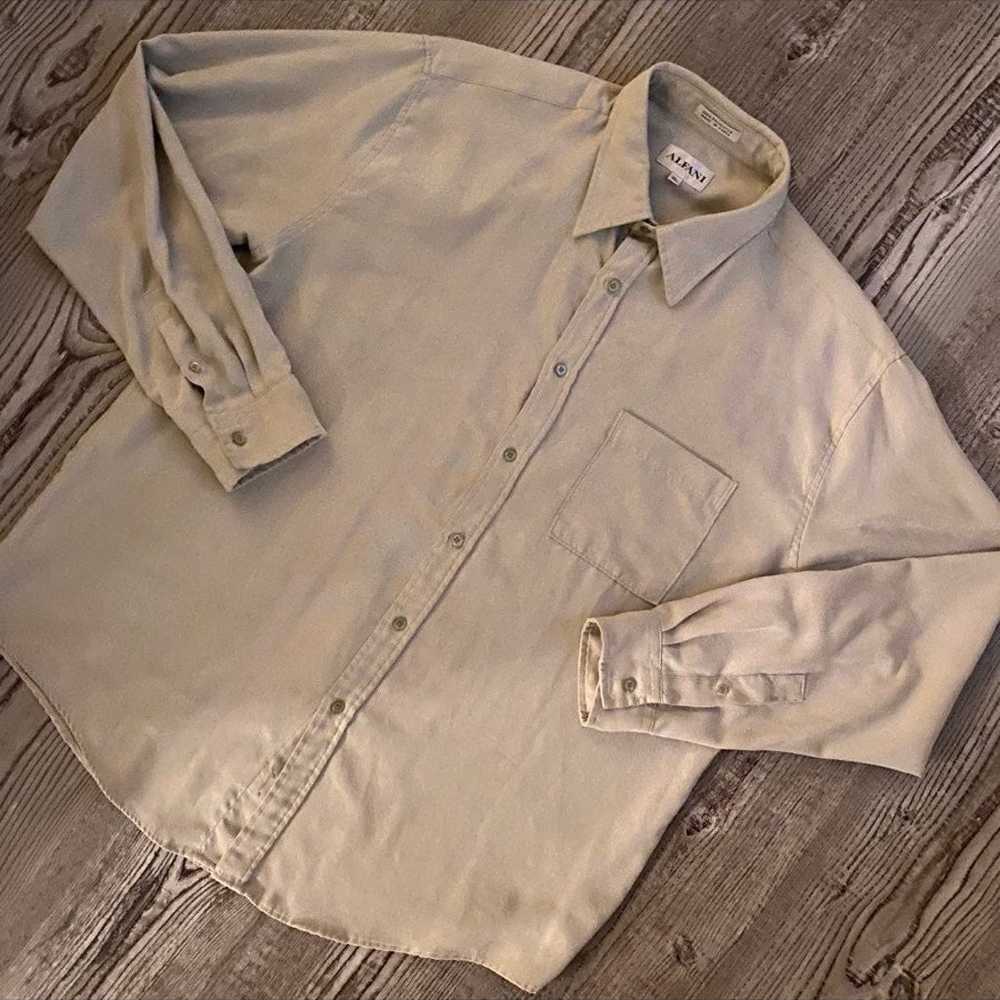 Vintage Alfani Taupe Button Down - image 3