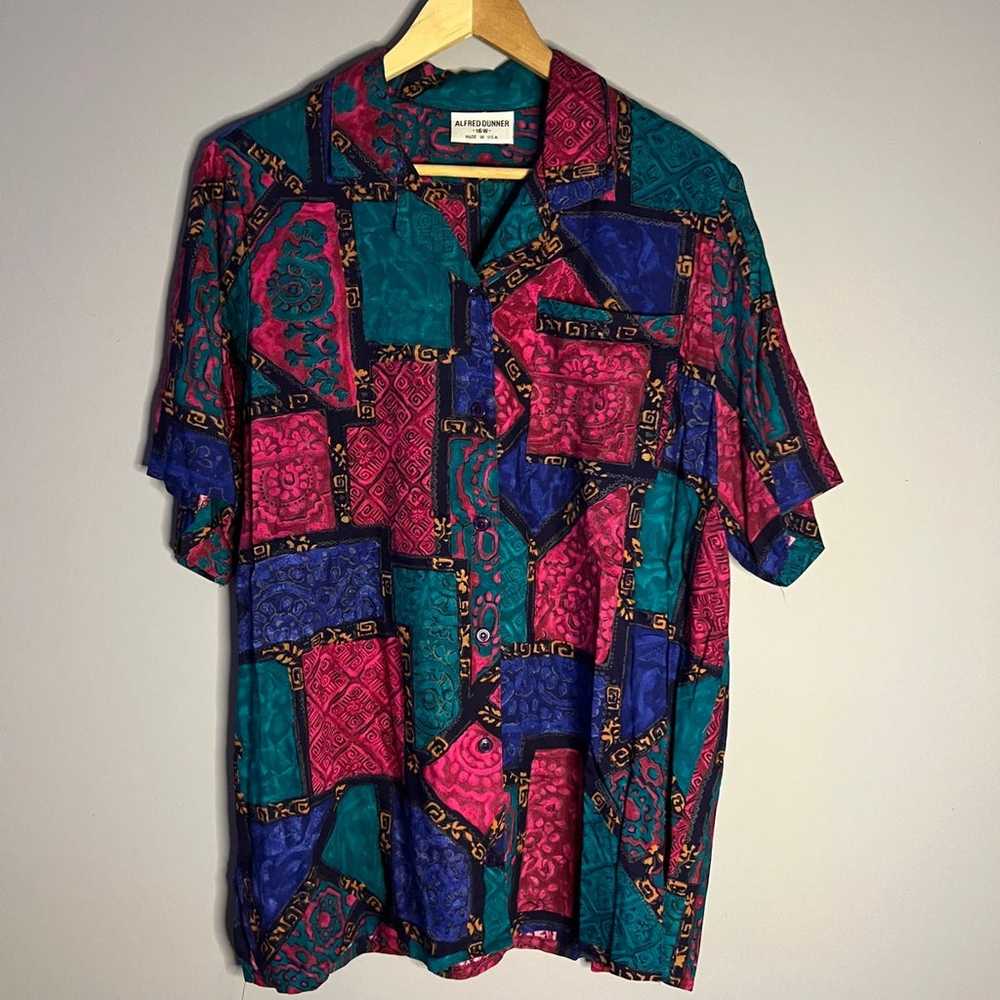 Alfred dunner 80s/90s abstract shirt - image 1