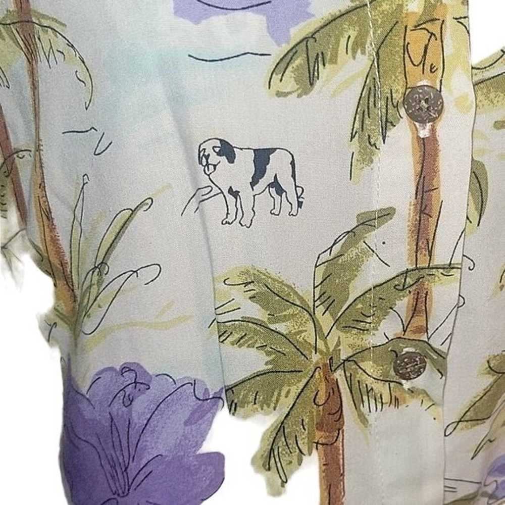 BIG DOG Women's Vintage Hawaiian Print Blouse Ray… - image 2