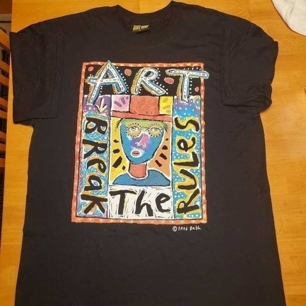 Fred Babb Vintage 90s Art Graphic T' XL - image 1