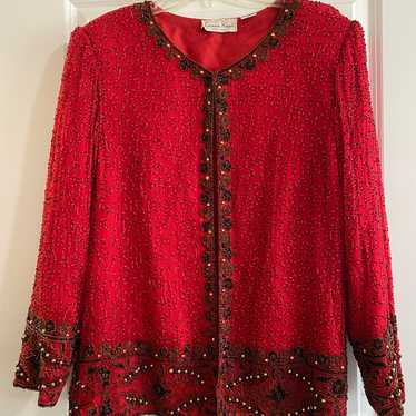 Laurence Kazar Jacket Embroidered Beads Vintage - image 1