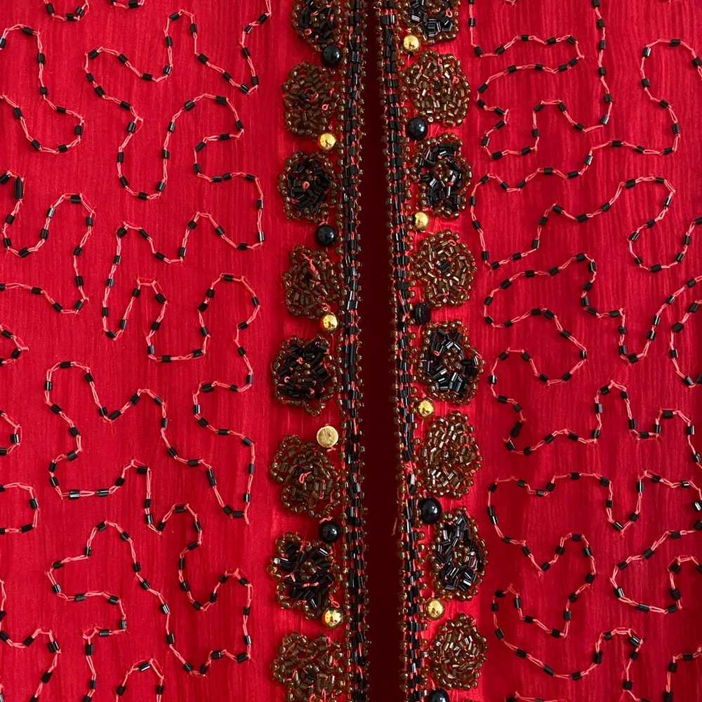 Laurence Kazar Jacket Embroidered Beads Vintage - image 4