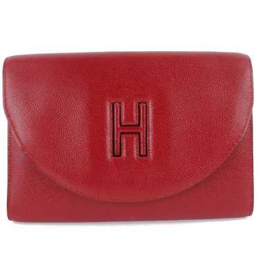 Hermes HERMES H Logo Vintage Vo Epsom Rouge Vif R… - image 1