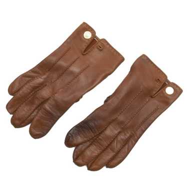 Hermes HERMES gloves brown leather ladies - image 1