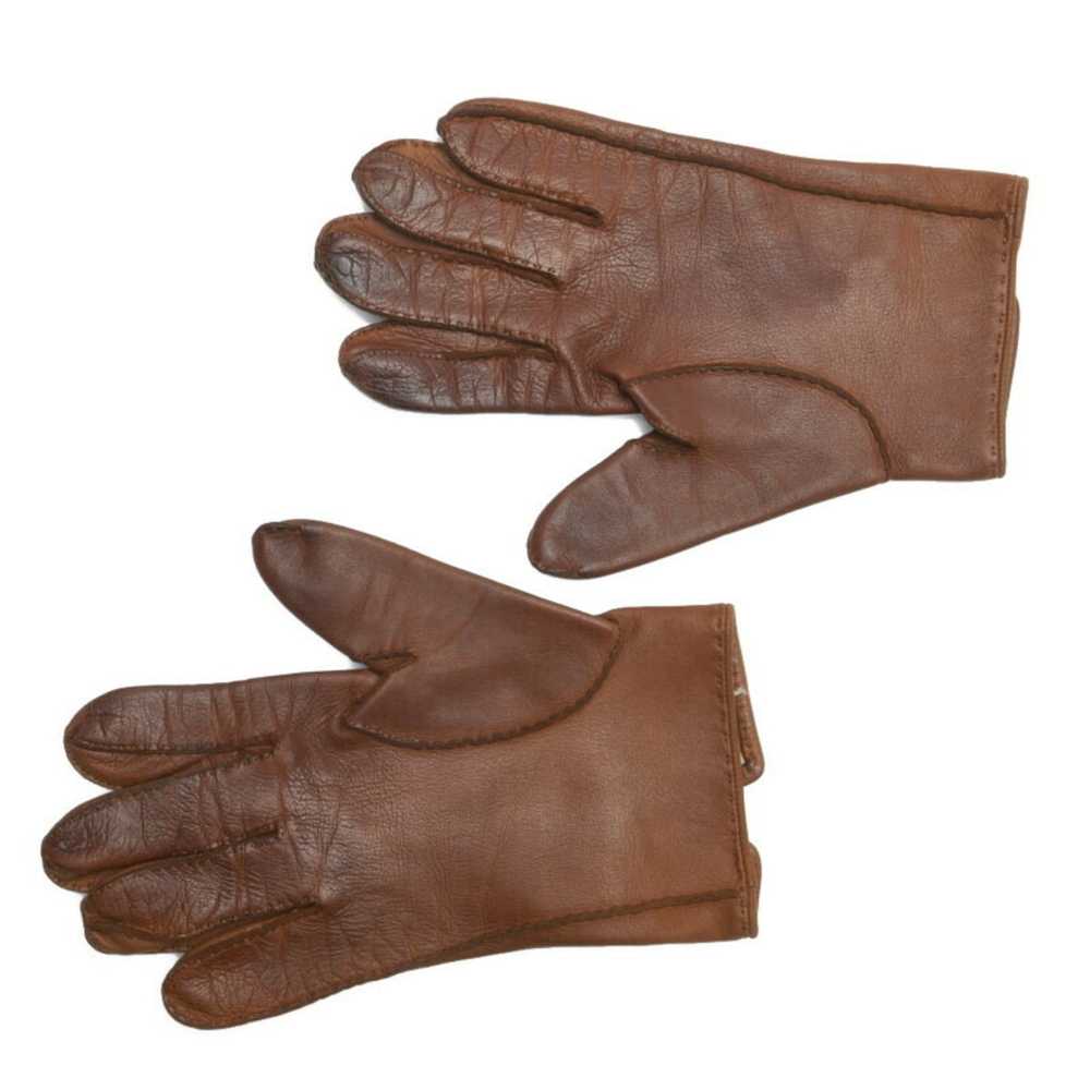 Hermes HERMES gloves brown leather ladies - image 2