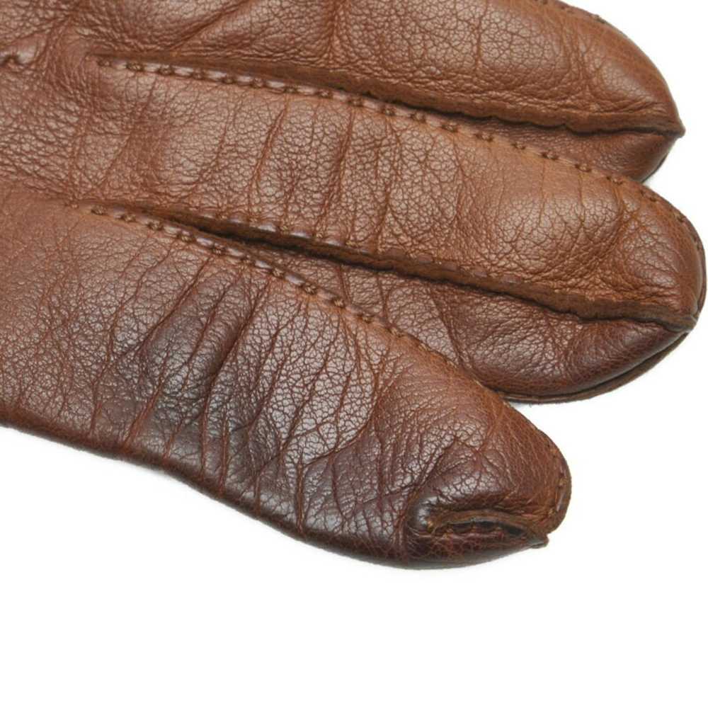 Hermes HERMES gloves brown leather ladies - image 3