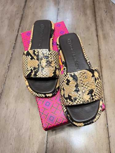 Designer Tory Burch Double T Sport Slides Snake Si