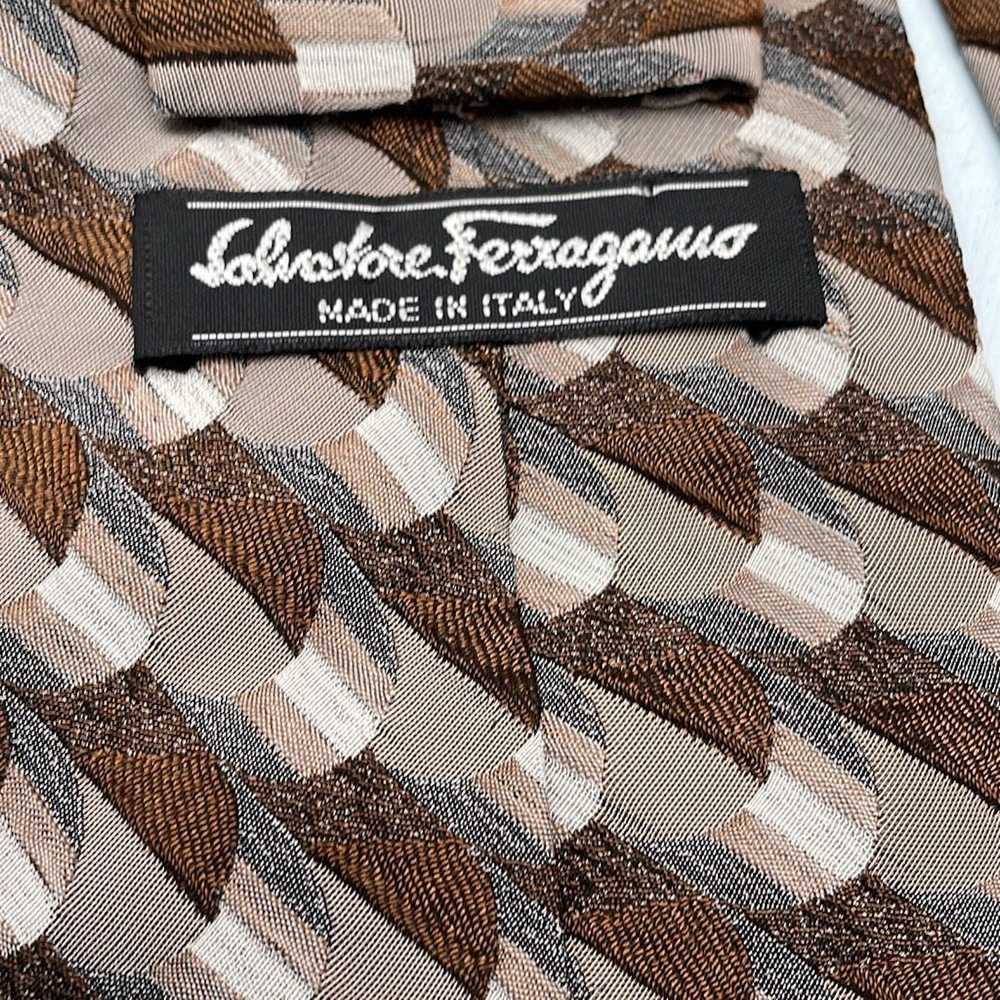 Salvatore Ferragamo Ferragamo Silk Tie Mens Black… - image 7