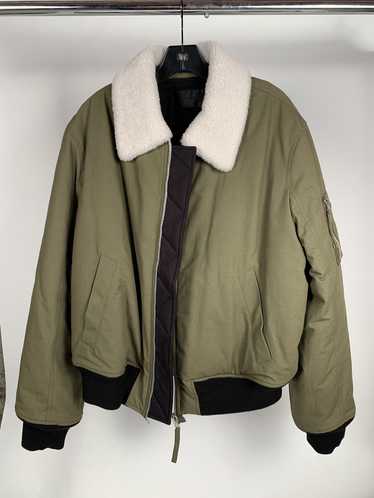 Helmut Lang Shearling Collar Bomber Jacket