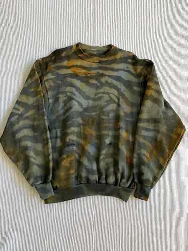 Handmade Rust Indigo Tiger Hand Camo Crewneck