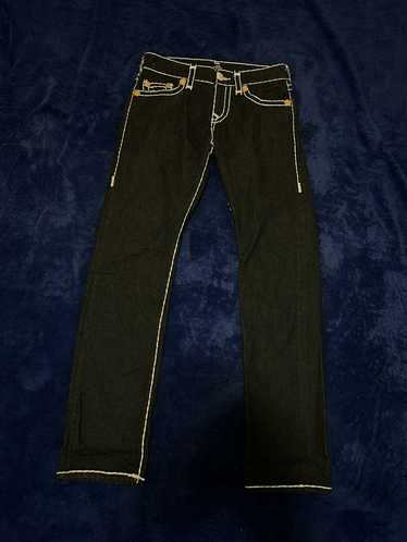 True Religion Jeans Mens 40x33 Distressed Blue Denim Ricky Super T