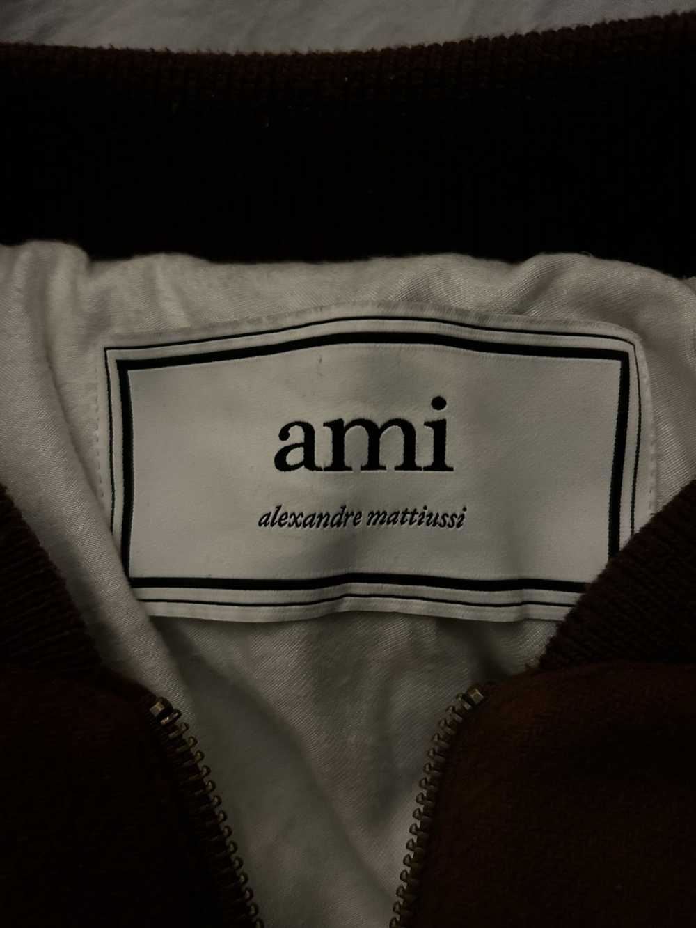 AMI Ami Paris de coeur bomber jacket cognac - image 4