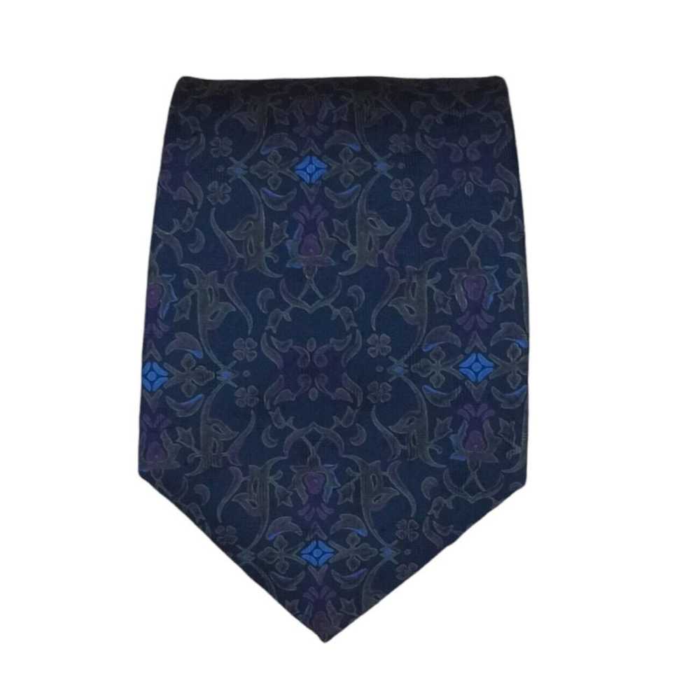 Lanvin LANVIN Geometric Silk Tie FRANCE 58"/ 3.4"… - image 1