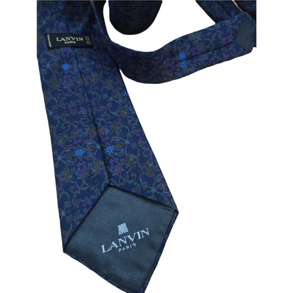 Lanvin LANVIN Geometric Silk Tie FRANCE 58"/ 3.4"… - image 4