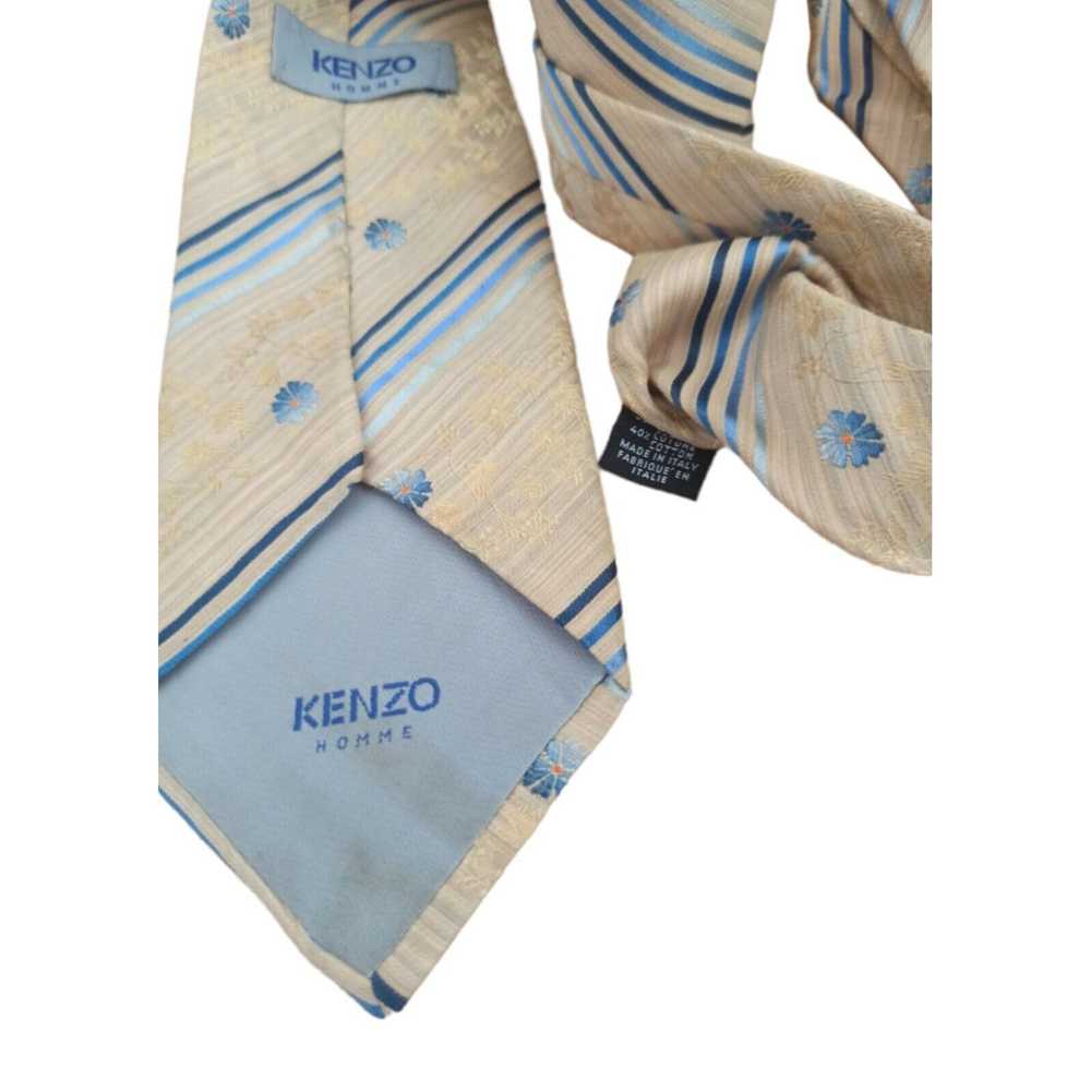 Kenzo KENZO HOMME Striped Floral Silk Tie ITALY 5… - image 3