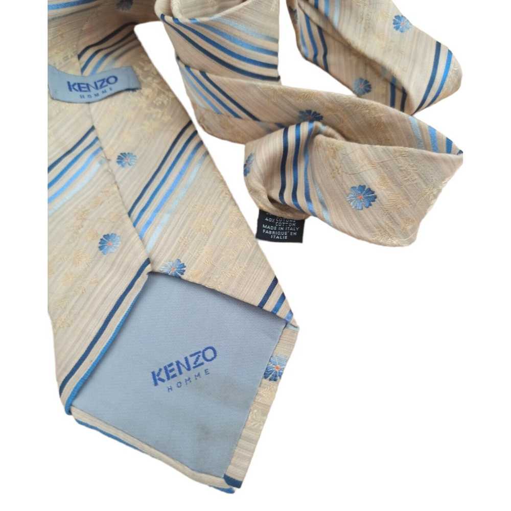 Kenzo KENZO HOMME Striped Floral Silk Tie ITALY 5… - image 6
