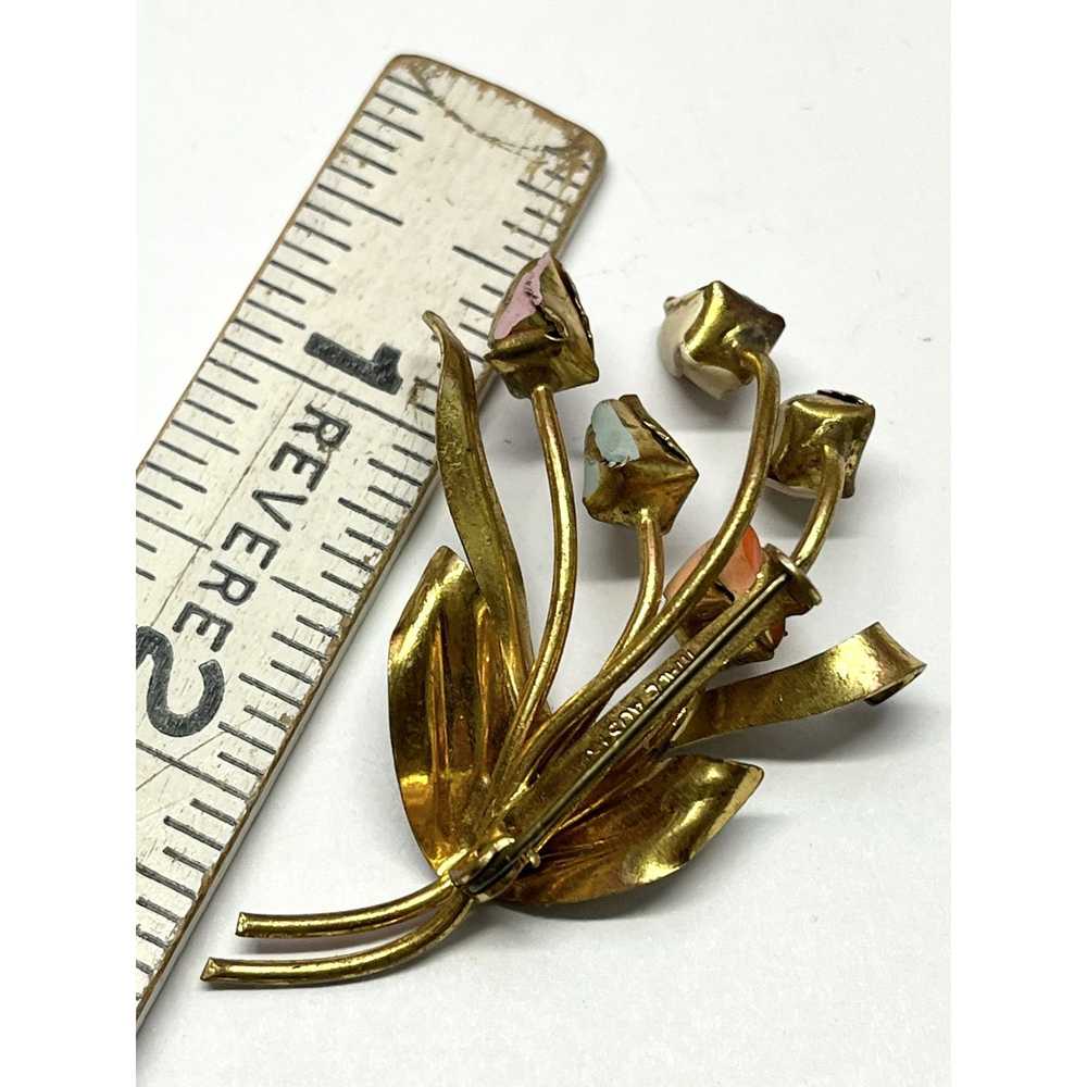 Vintage Vintage Made in Austria Flower Brooch Pin - image 4