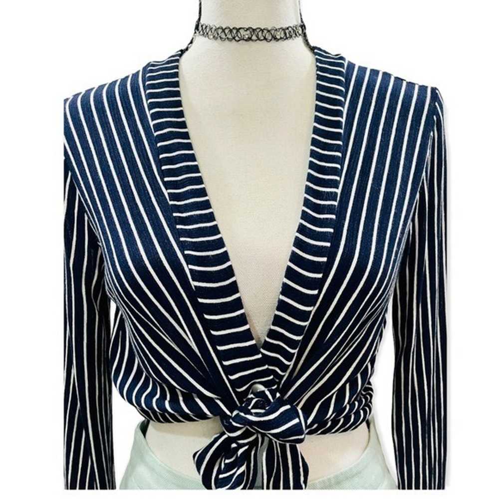 Charlotte Russe Y2K Vintage Long Sleeve Tie Front… - image 2