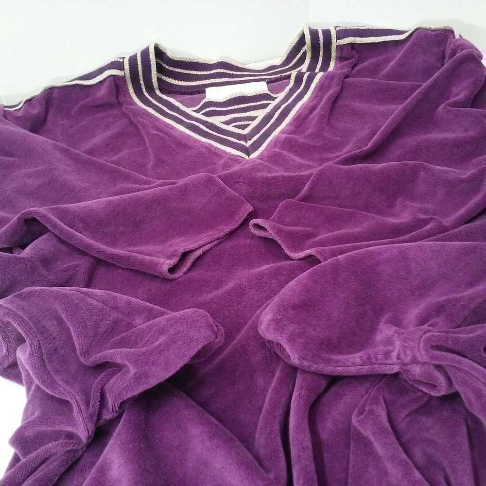 Vintage 90s Velour Loungewear Dress Pop-On Robe -… - image 6