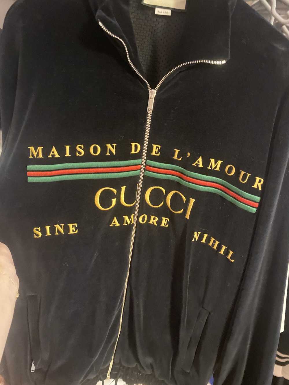 Gucci Maison De L'amour Embroidered Velour Track … - image 2