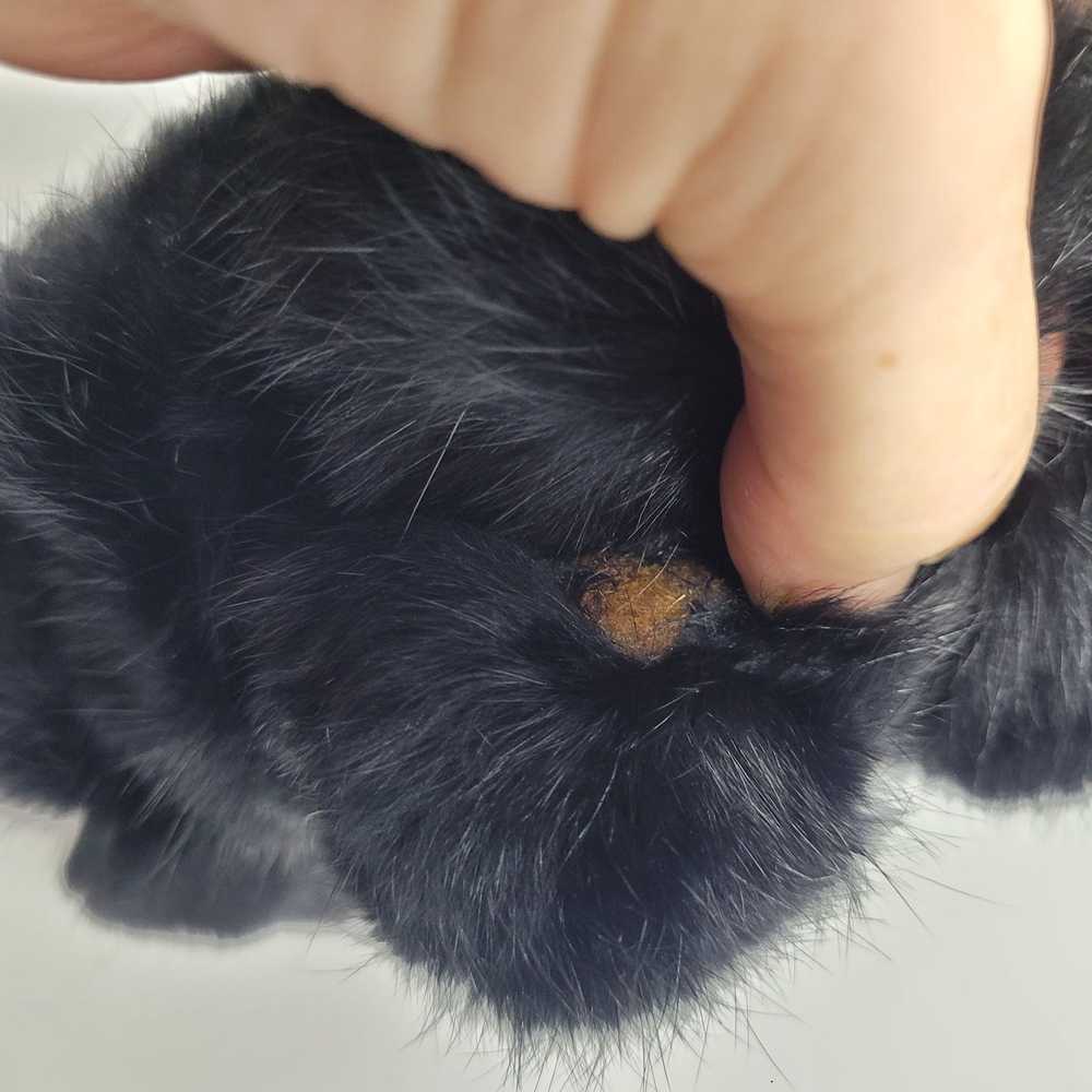 Lord & Taylor Vintage 90's Black Rabbit Fur Pom P… - image 7