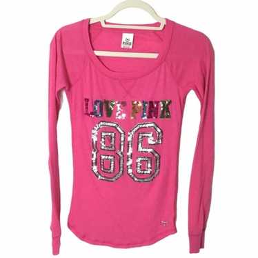 PINK Victoria's Secret 100%Cotton “True Pink Love”FOLDOVER Blue PANTS.M