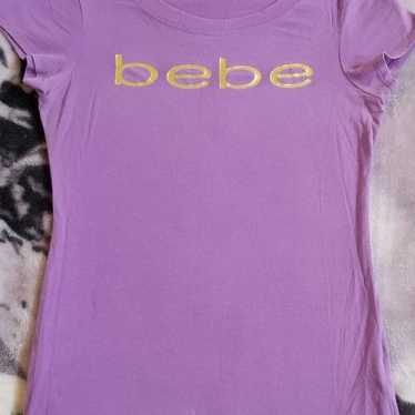 Bebe y2k Gold Foil Purple Top Size XS