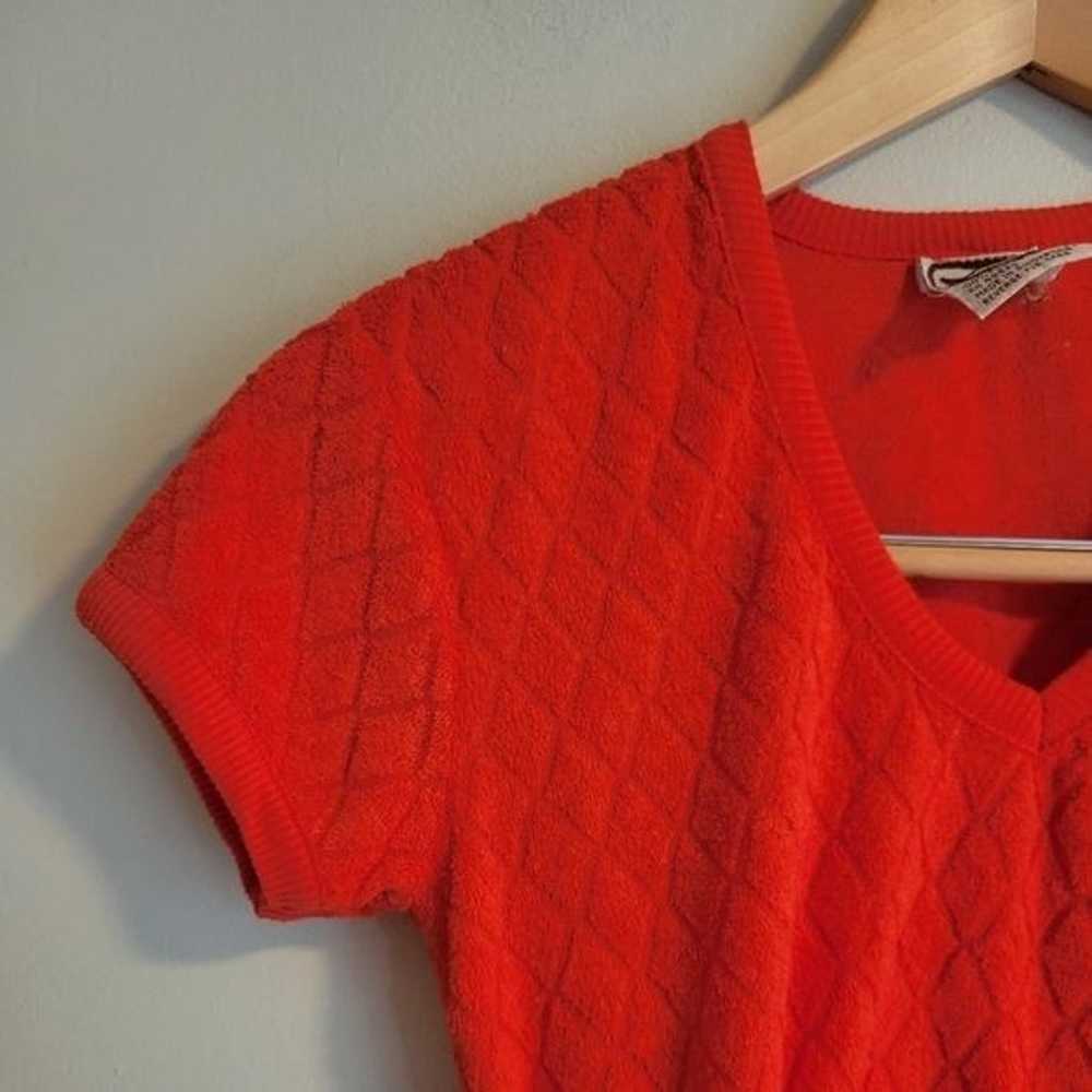 Vintage Short Sleeve Terry Cloth Sweater - image 2