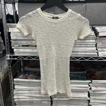 Unique 80s 90s knit sheer mesh baby tee