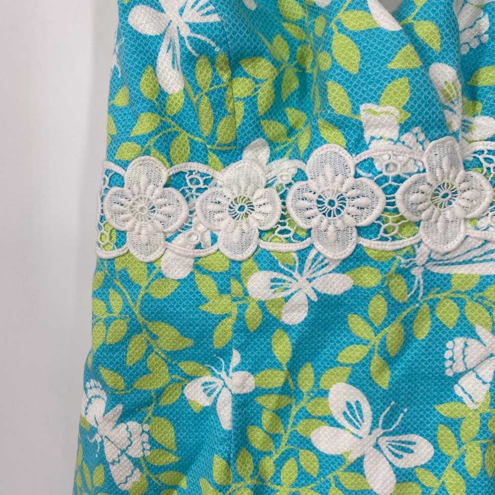 Vintage 90’s Lilly Pulitzer Blue Green Butterfly … - image 2
