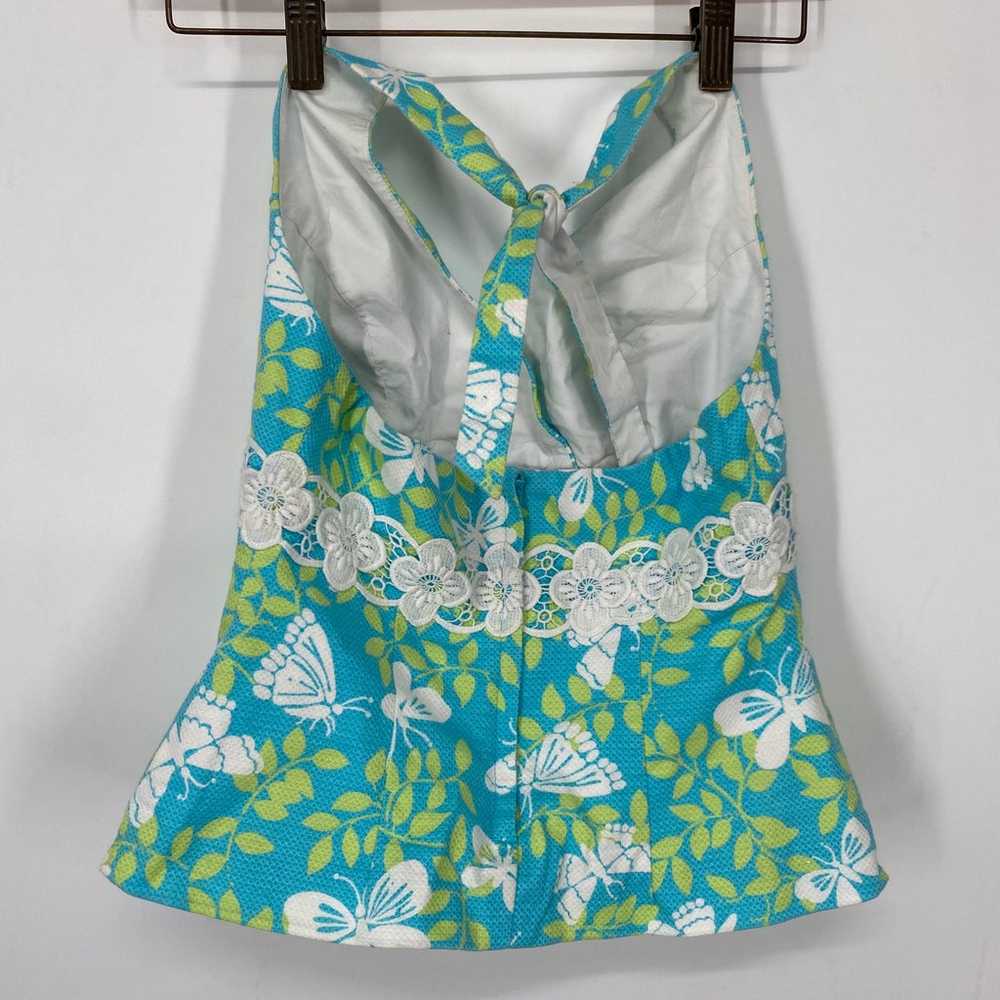 Vintage 90’s Lilly Pulitzer Blue Green Butterfly … - image 4
