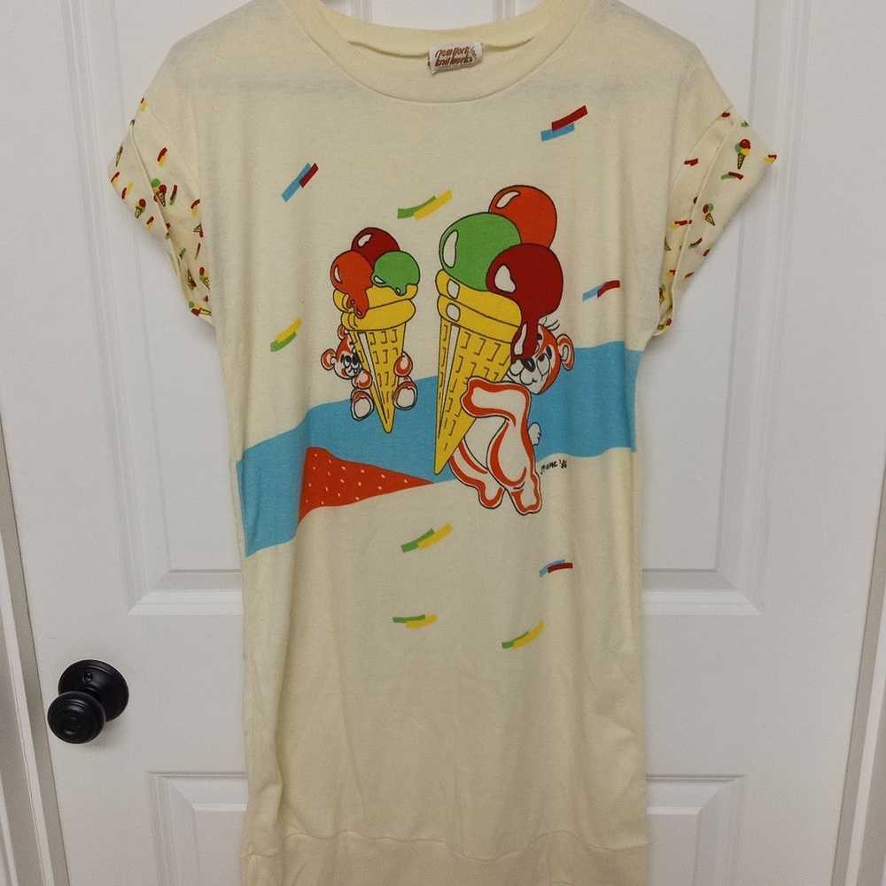 1986 Single Stitch Ice Cream Bears Shirt Dress Ni… - image 1