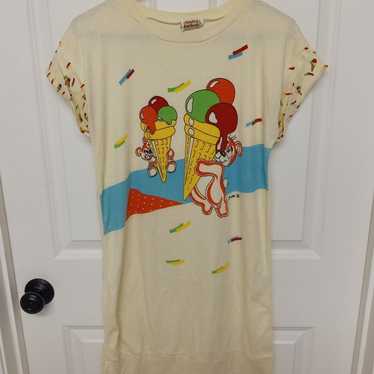 1986 Single Stitch Ice Cream Bears Shirt Dress Ni… - image 1