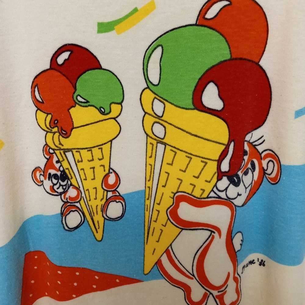 1986 Single Stitch Ice Cream Bears Shirt Dress Ni… - image 2