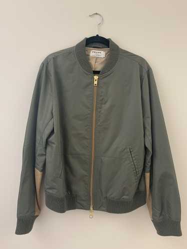 Frame Lightweight Nylon Bomber Jacket with Suede