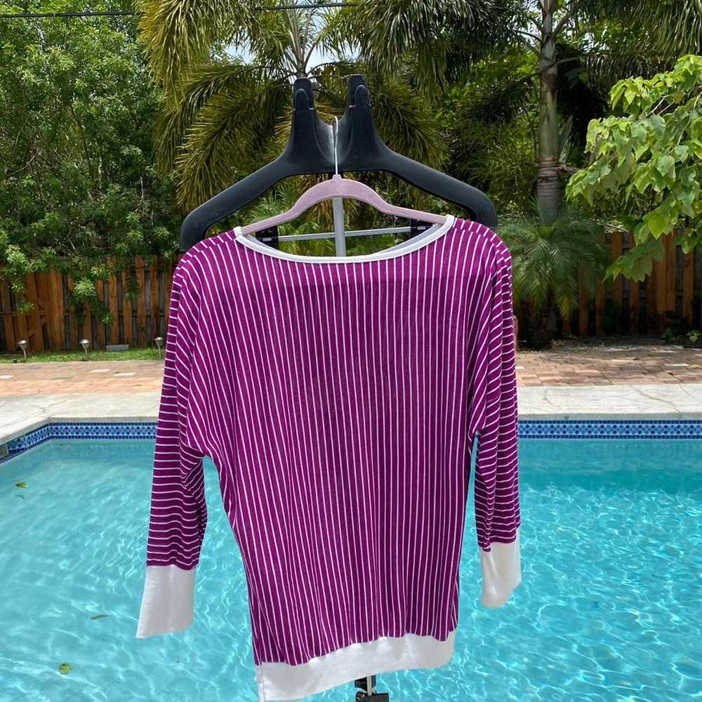 Vintage purple white striped shirt - image 4