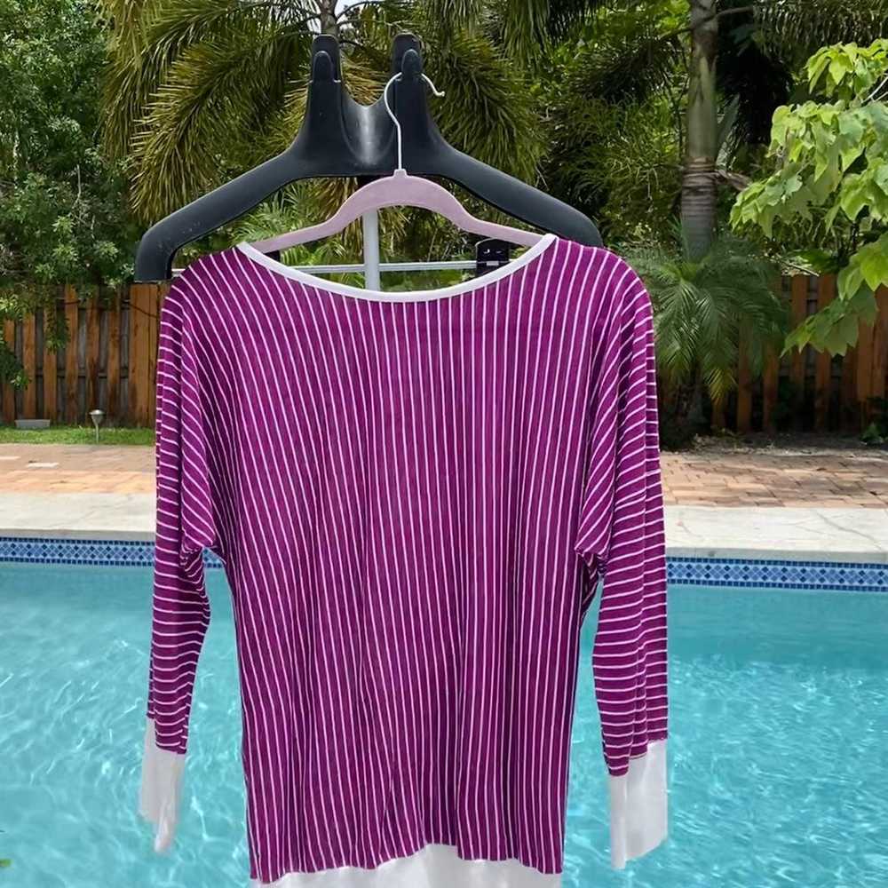 Vintage purple white striped shirt - image 5