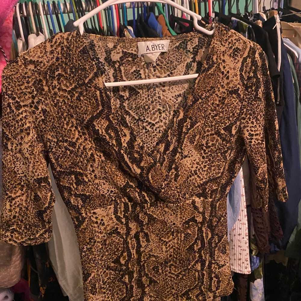 Vintage A Byer snakeskin top - image 1