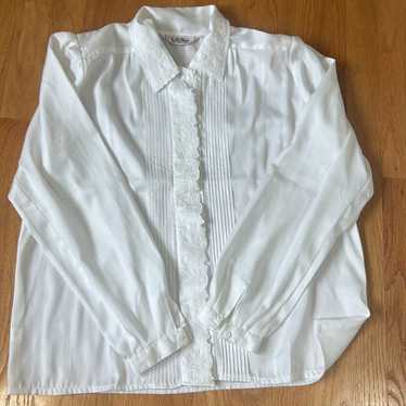 Vintage white silk blouse - image 1